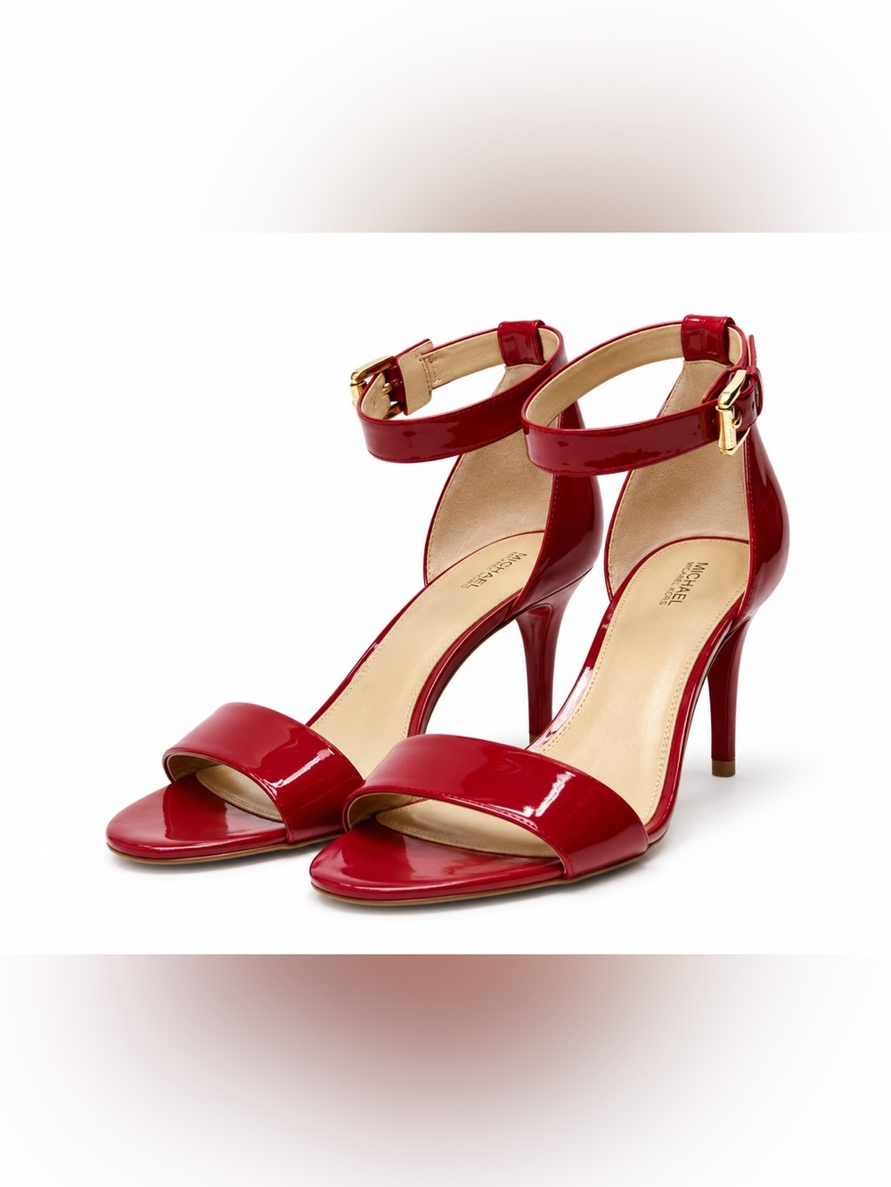 Michael Kors Red Patent Leather Ankle-Strap Heels